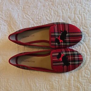 Red and Black Plaid Flats
